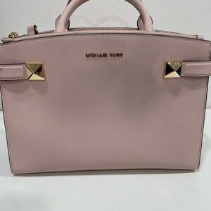 Michael Kors Blush Satchel with Gold Accents